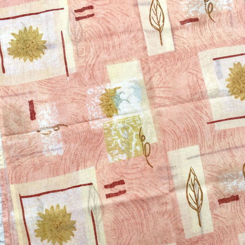 Tablecloth 1.14x1.14 cotton printed pink yellow like new