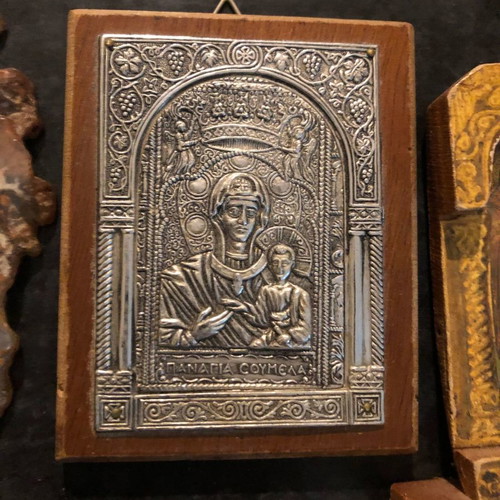 Christian Orthodox icons used, pack of 5 pieces