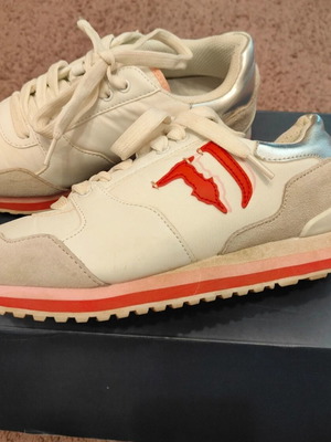 Trussardi sneakers like new, size 38, white with red details