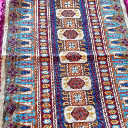 Handmade counted embroidery in traditional design like new 90x50
