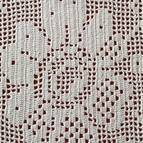 Set of 2 Handmade Crochet Doilies with Floral Vintage Design