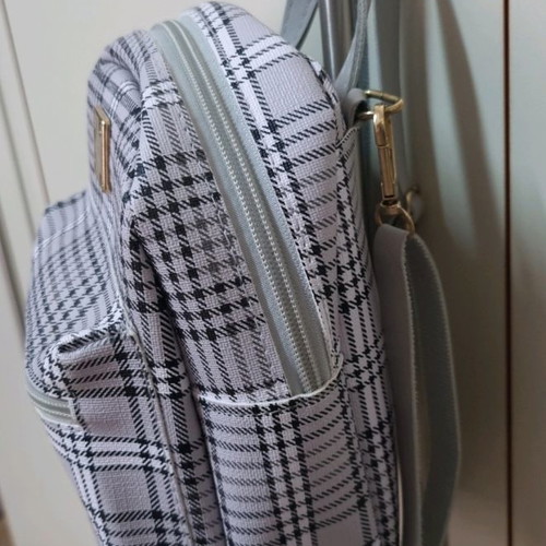 Small women's crossbody bag like new, gray and black