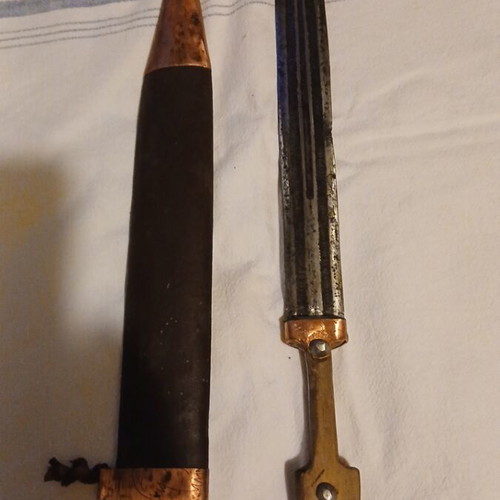 Old Kinzhal from Caucasus decorative knife used with wooden handle