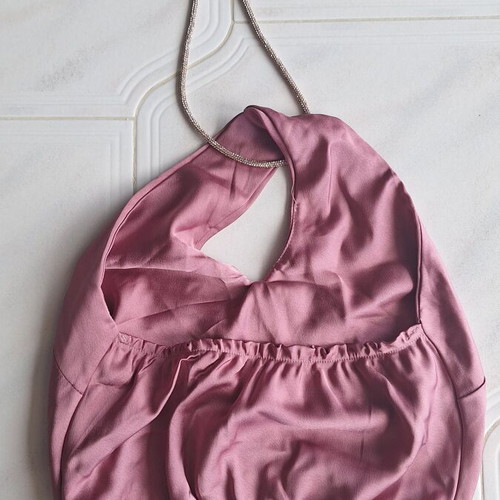 Judah Club Satin Halter Crop Top dusty rose size S like new