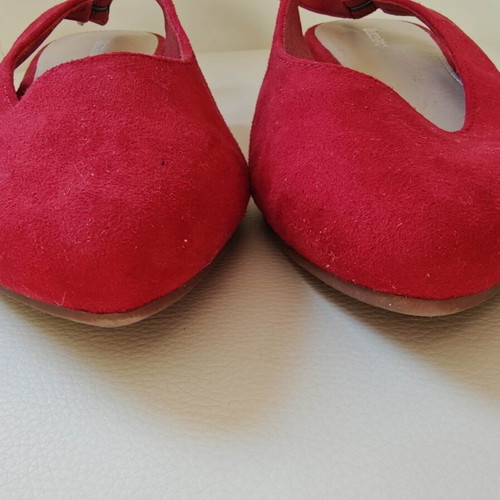 Red ballerina flats, size 40, 25 cm insole
