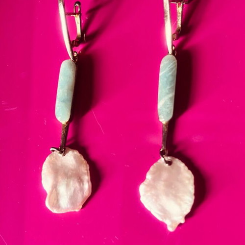 Jools silver earrings with pearl K Zant like new, 7cm length