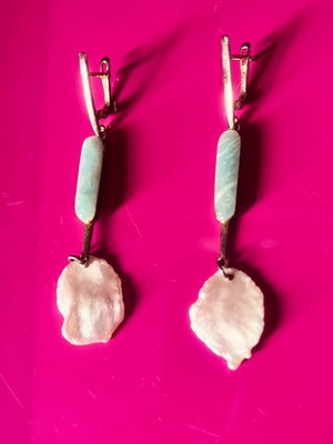 Jools silver earrings with pearl K Zant like new, 7cm length