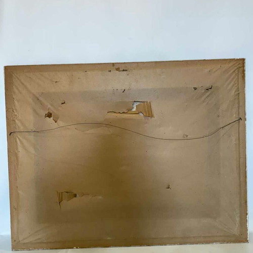 Vintage hand-painted wall frame used with artist signature 71x91