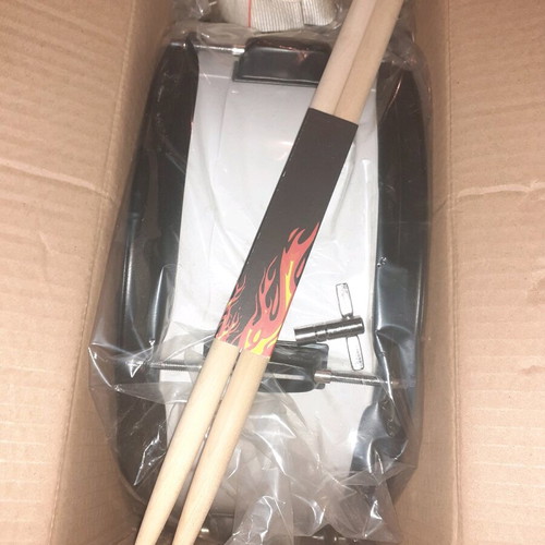 Drum new with strap and drumsticks, regular size