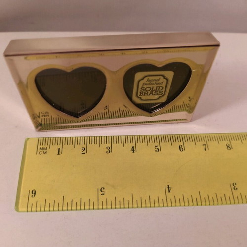 Heart miniature photo frame, solid brass