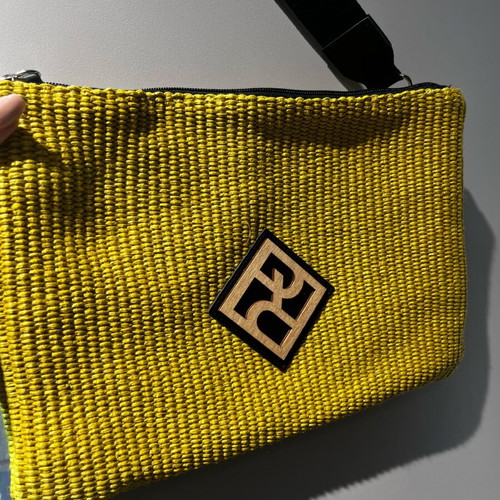 Zara yellow straw clutch bag like new