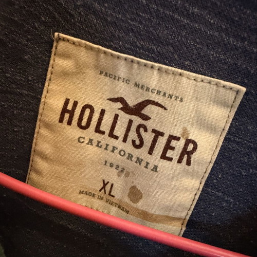 Hollister California Polo Shirt XL Blue Melange like new