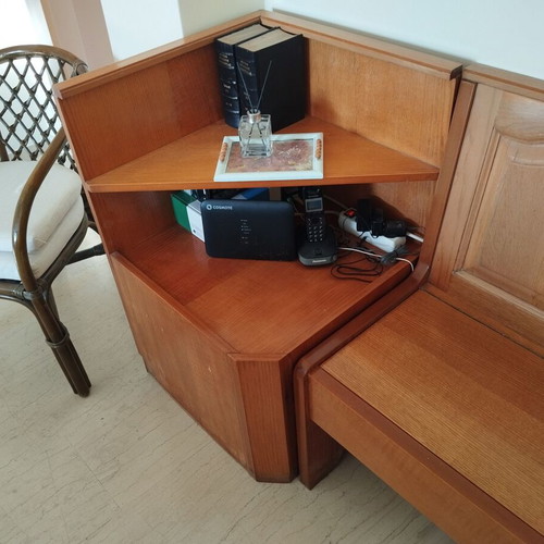 Wooden benches with storage used, set of three