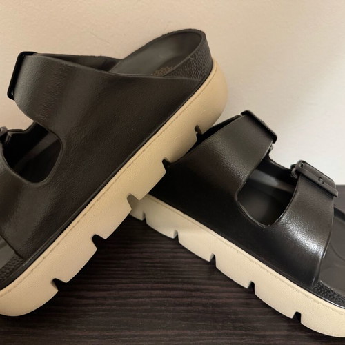 Ateneo sandals new, double strap, size 37, black and beige