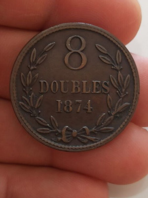 Guernesey 8 Doubles 1874 coin like new