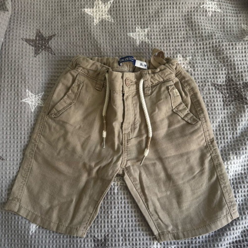 Okaidi linen shorts beige size 104 cm for 4 years old new