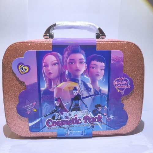 Children's Makeup Case pink gold glitter K-Pop new