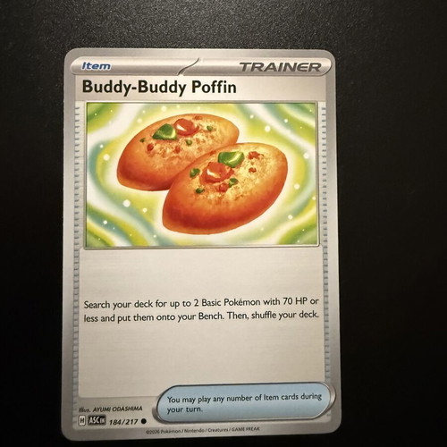 Buddy-Buddy Poffin Pokemon card new, Ascended Heroes 184/217