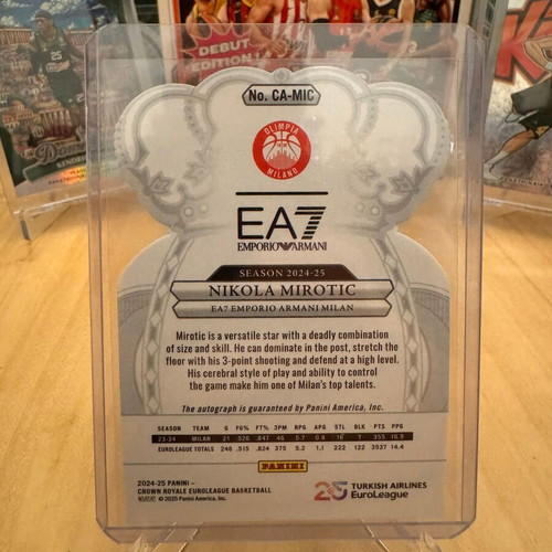 Nikola Mirotic Crystal Red Auto 11/25 Panini Crown Royale EuroLeague 2024-25