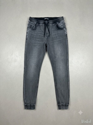 No Shame ανδρικό γκρι τζιν jogger acid wash, μέγεθος M/L