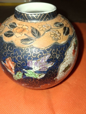 Satsuma vintage διακοσμητικό βάζο χειροποίητο, μεταχειρισμένο