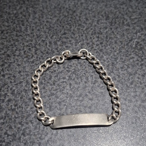 Vintage unisex identity bracelet made of pure silver 1000 used