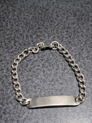 Vintage unisex βραχιόλι ταυτότητα από καθαρό ασήμι 1000 μεταχειρισμένο