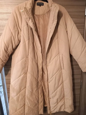 Quilted long coat Anne Weyburn like new, beige, size 52