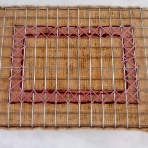 Handmade storage boxes 2 unused, wire and burlap