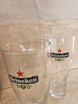 Heineken 0.5lt beer glasses new, set of 6