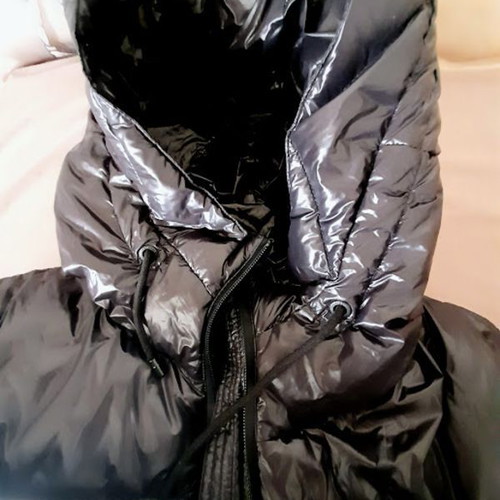 Long winter jacket size L like new, black