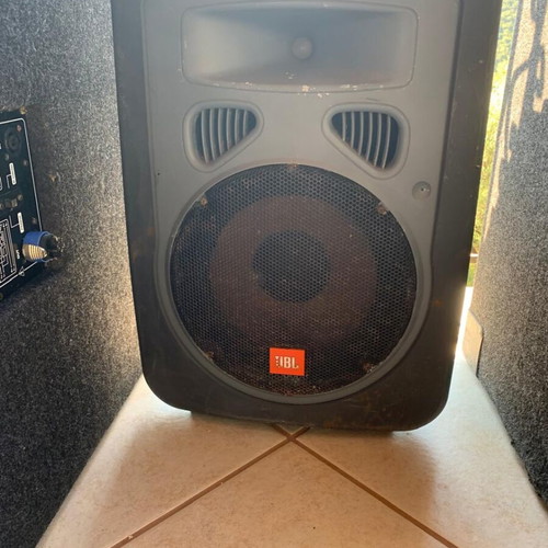 Professional speakers with 2 large subwoofers and 3 small JBL speakers