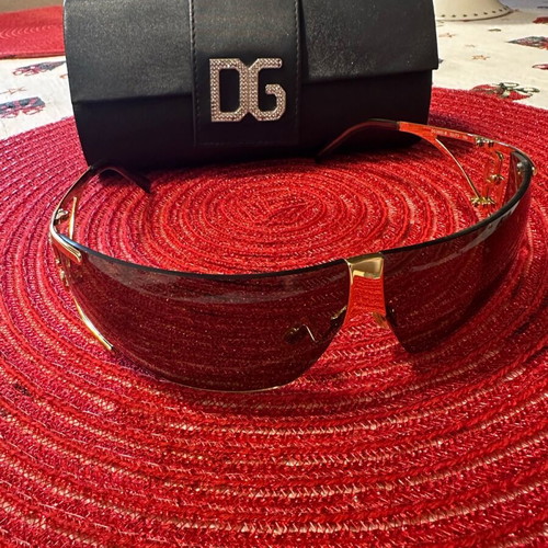 Vintage D&G mask sunglasses like new, brown and gold