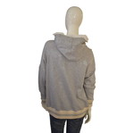 Moncler Maglia Cardigan metallic silver hoodie, size L