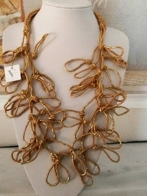 Handmade necklace new with gold cord