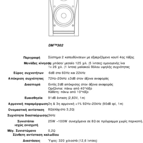 B&W DM 302 speakers like new, 100 watt, 8 ohm, 91db