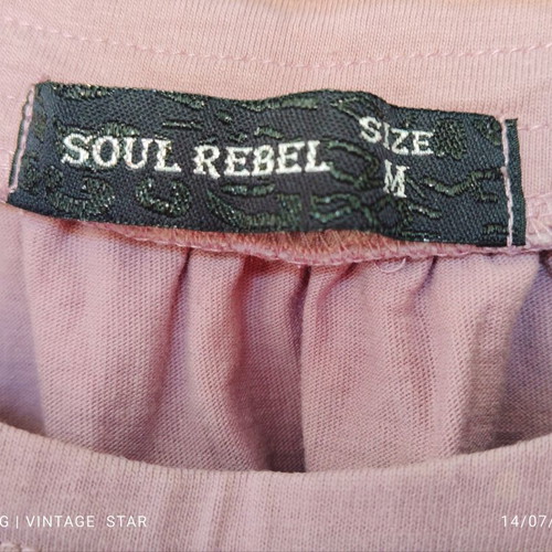 SoulRebel dusty pink blouse with 3/4 sleeve, like new