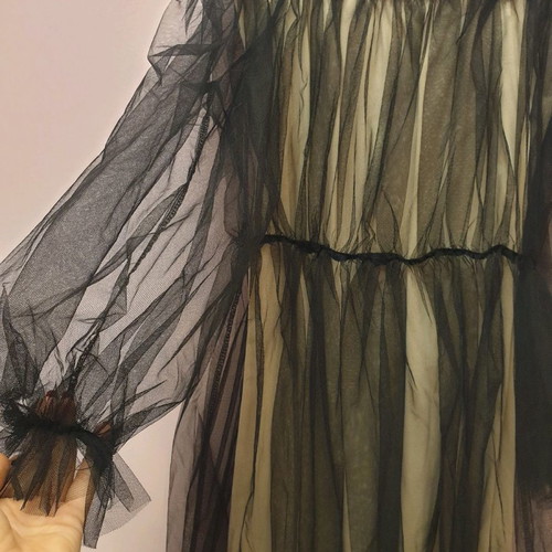 Tulle dress new with black tulle and strapless beige lining