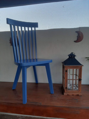 Almeco solid wood dining chair, high back, heavy build, set of 4