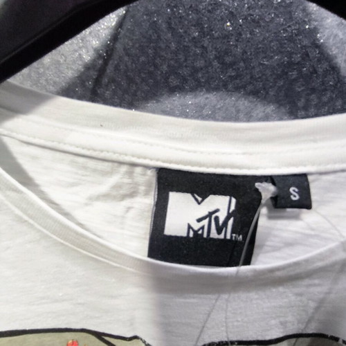 MTV vintage t-shirt with distressed look, new, white multicolor