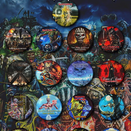 Iron Maiden pin set 17 pieces 3cm new