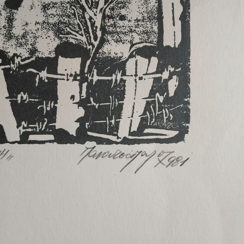 Original woodcut 'PROVLEPSI' by Giorgos Panoutsopoulos used, 1981
