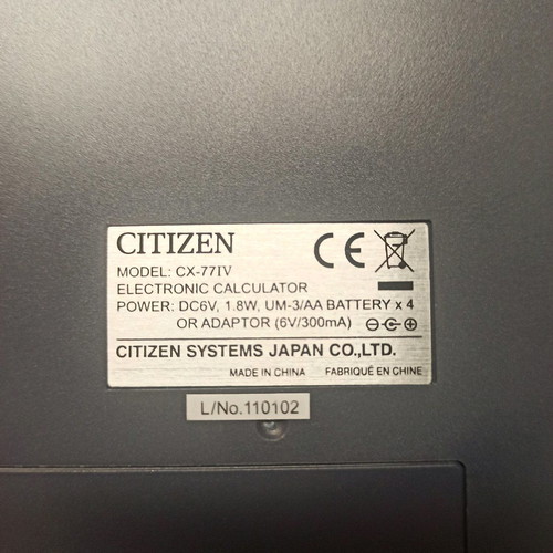 Citizen CX-77 IV printing calculator used
