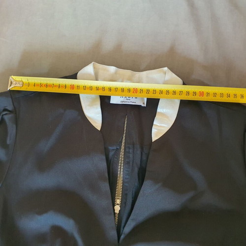 Axara Paris elegant black dress with white belt and pocket, like new, size L/XL