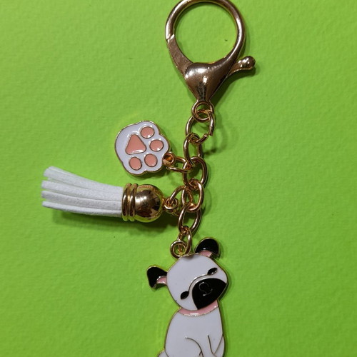 Dog keychain with tassel new
