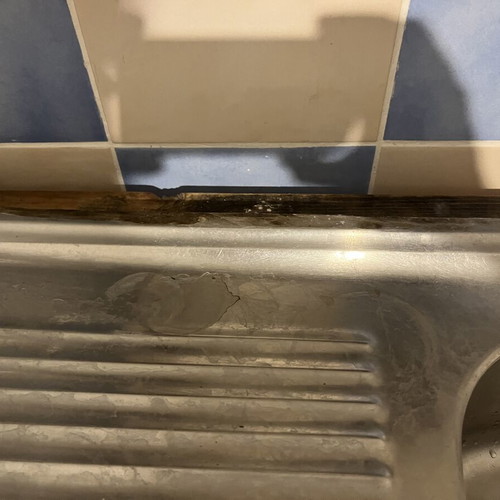 Stainless steel double kitchen sink 1.20x0.50 with faucet and drainage parts