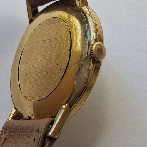 Milus Swiss Collection men's winding watch used, beige and gold