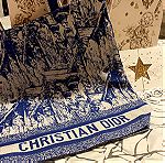  Christian Dior Canvas Print Cruise Book Tote Ivory Blue
