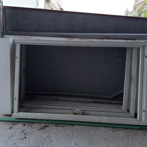 Plastic PVC window frames with shutters used, pack of 4, 2.30x1.30