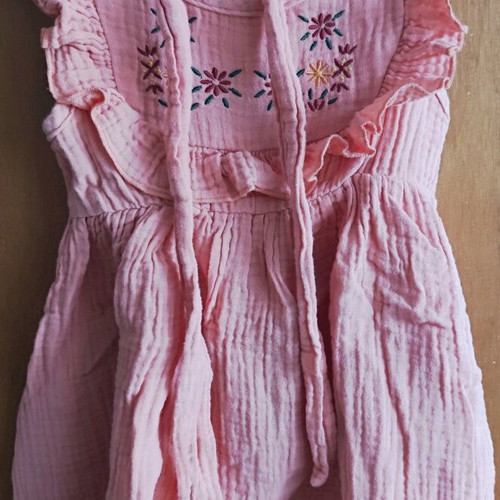Shein dress 2-3 years like new, pink-peach with matching ribbon